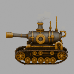 Steampunk SteamTank 009 free 3D model preview
