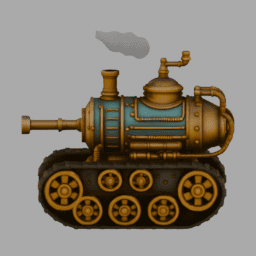 Steampunk SteamTank 010 free 3D model preview
