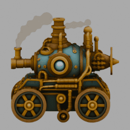 Steampunk SteamTank 012 free 3D model preview