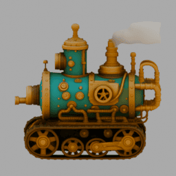 Steampunk SteamTank 018 free 3D model preview