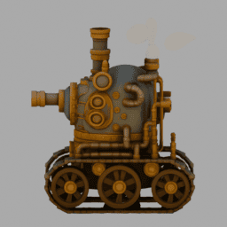 Steampunk SteamTank 019 free 3D model preview