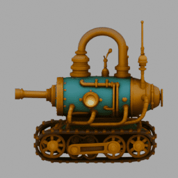 Steampunk SteamTank 020 free 3D model preview