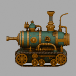 Steampunk SteamTank 021 free 3D model preview