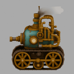 Steampunk SteamTank 022 free 3D model preview