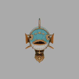Steampunk Machine Fish Airship 001 free 3D model preview