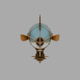 Steampunk Machine Fish Airship 003 free 3D model preview