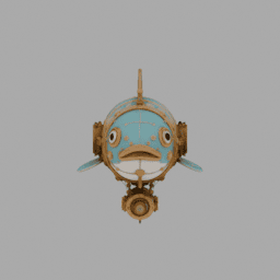 Steampunk Machine Fish Airship 005 free 3D model preview