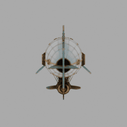 Steampunk Machine Fish Airship 007 free 3D model preview