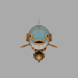 Steampunk Machine Fish Airship 008 free 3D model preview