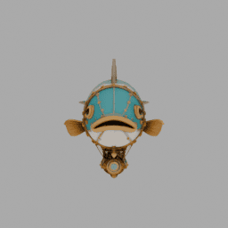 Steampunk Machine Fish Airship 009 free 3D model preview