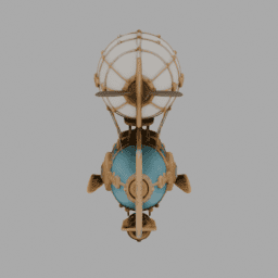 Steampunk Machine Fish Airship 010 free 3D model preview