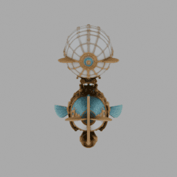 Steampunk Machine Fish Airship 014 free 3D model preview