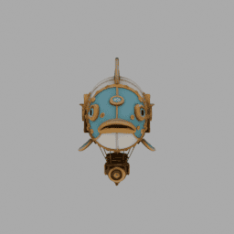 Steampunk Machine Fish Airship 015 free 3D model preview