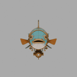 Steampunk Machine Fish Airship 016 free 3D model preview