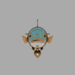 Steampunk Machine Fish Airship 018 free 3D model preview