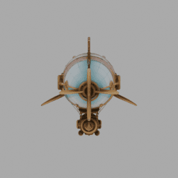 Steampunk Machine Fish Airship 019 free 3D model preview