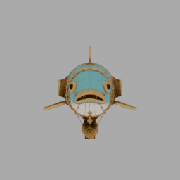 Steampunk Machine Fish Airship 020 free 3D model preview