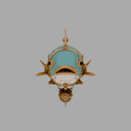 Steampunk Machine Fish Airship 021 free 3D model preview