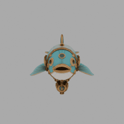 Steampunk Machine Fish Airship 022 free 3D model preview