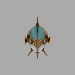 Steampunk Mecha Fish Submersible Somecolor 003 free 3D model preview