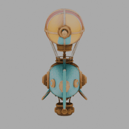Steampunk MechaFish AirBalloon SomeColor 002 free 3D model preview