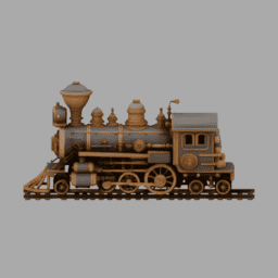 Steampunk Train 001 free 3D model preview