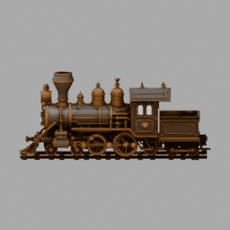 Steampunk Train 002 free 3D model preview