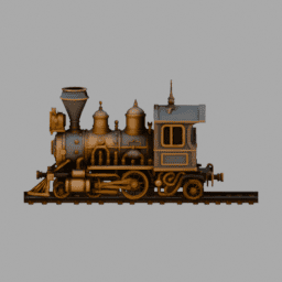 Steampunk Train 003 free 3D model preview